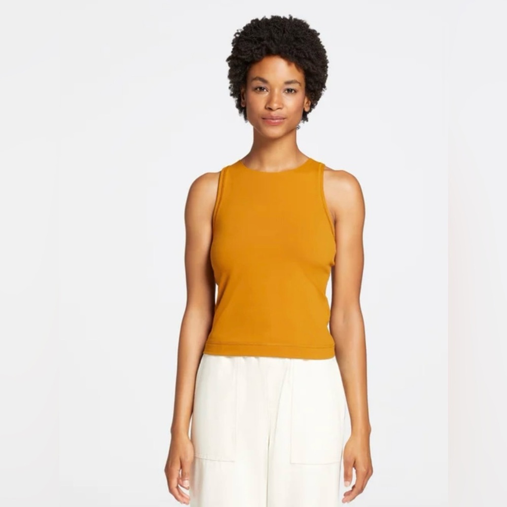 🛍️CALIA by Carrie Underwood 2X Yellow/Mustard Fitted Sleeveless Tank Top